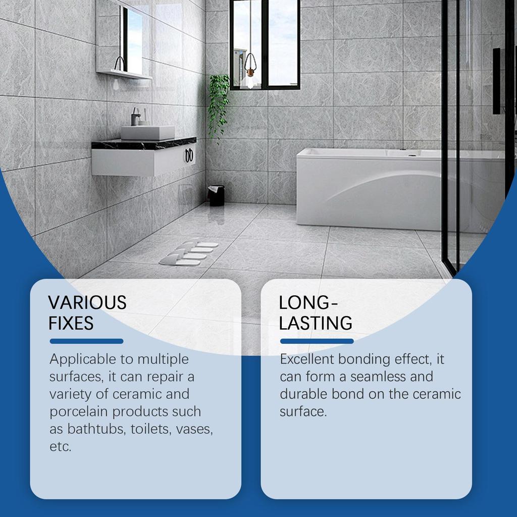 Jaysuing Tile Repair Paste Toilet Marble Floor Tile Pit Repair Crack Patching Hole Bonding Paste
