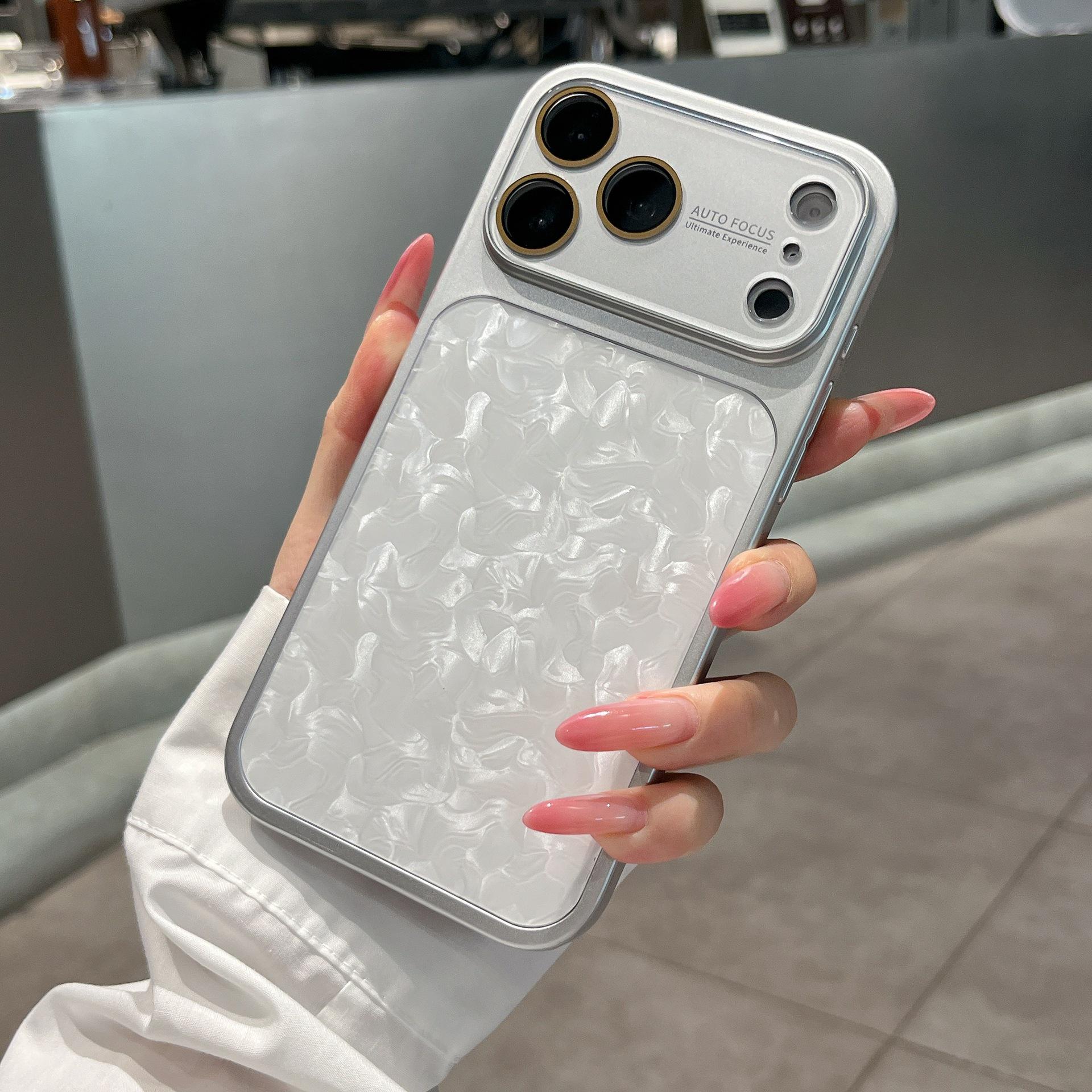 

Premium Ice Flower Pattern AG Window Case for iPhone 17 Pro Max & iPhone 16/15/14 17