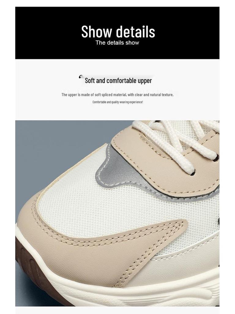 Trendy Korean-Style Mesh Sneakers: Versatile, Breathable, Thick Sole Casual Spring Shoes for Teens