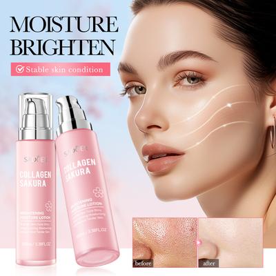 Cherry Blossom Collagen Anti-Wrinkle Lotion Brightening Moisturizer Nourishes, Whitens, Brightens and Refines Pores
