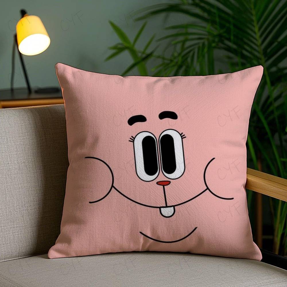 Animation Amazing World Gumball Pillow Case Safe Custom Photo Pillow, Anti-fade Brushed Fleece Cushion, Maternal & Infant Safe.