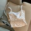 Fashionable Polka Dot with Chest Pads, Strappy Vests, Women's, Backless, Beautiful Back, Outerwear, Anti-glare, Inner Layer with Chest Wrap, Top