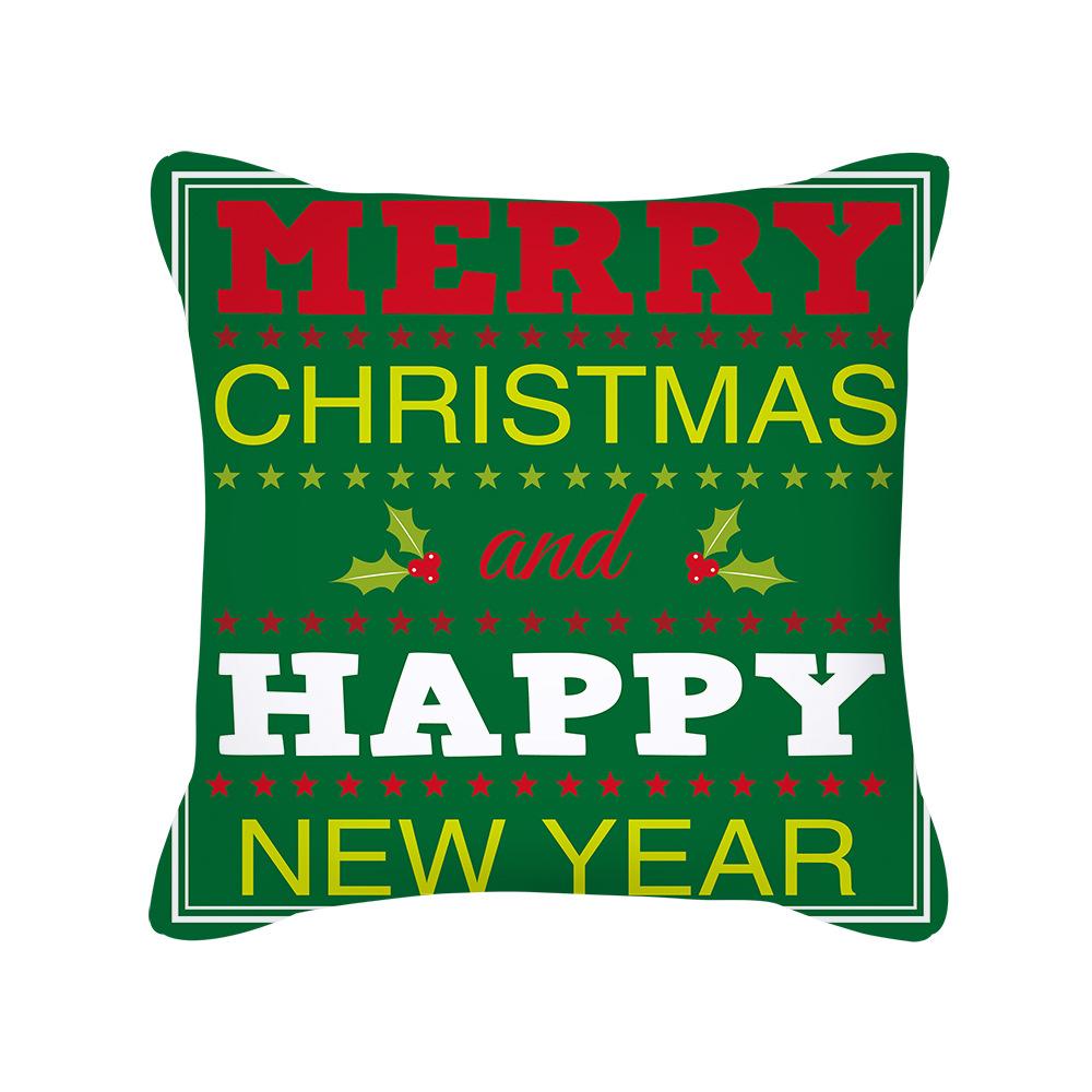 Cartoon Christmas Pillow Case Holiday Gift Letter Snowman Red and Green Pillow