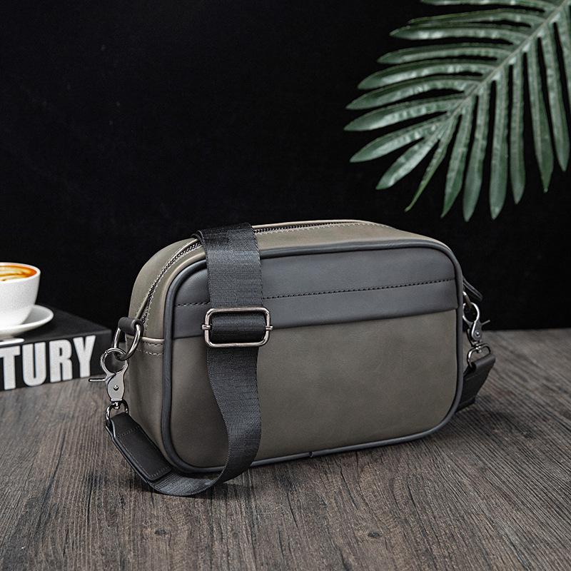 Fashion Men's Crossbody Bag Retro Solid Color Small Backpack Casual Shoulder Mobile Phone Bag Men