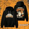 2026 Nowa Bluza z Kapturem z Graficznym Duchem na Halloween Jesienna Moda Uliczna Styl Harajuku Bluzy Męskie Damskie Casualowy Pulower z Kapturem