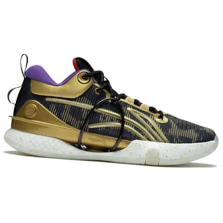 Li Ning Speed 8 Slip Resistant, Abrasion Resistant, Lightweight Low Top Basketball Shoes Men's Black Gold ABAS015-5