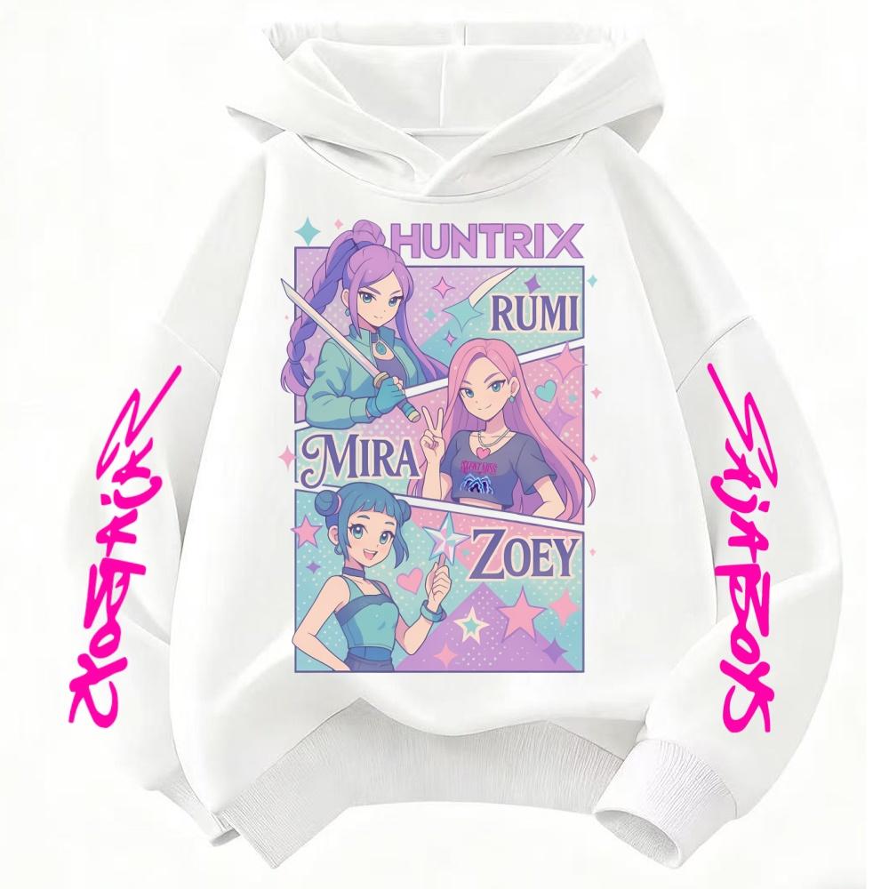 Kids Boys Girls Anime Clothes Kpop Demon Hunters Hoodie Casual Fashion Autumn Winter Warm Sweatshirt