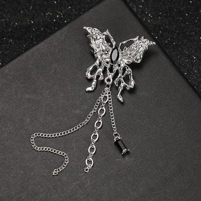 High-End Butterfly Tassel Brooch: Vintage, Versatile, and Fashionable Long Pin for Women