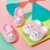 Non-slip soft-soled cute cartoon kitten children's slippers, summer closed-toe baby clogs, girls' outdoor sandals