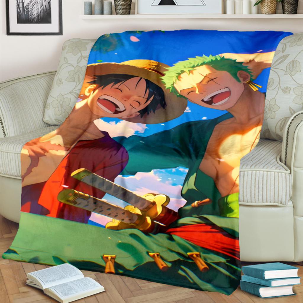 "ONE PIECE" Warm Print Blanket Flannel Material for Bedrooms, Sofas, Beds, Chairs, Picnics, Travel