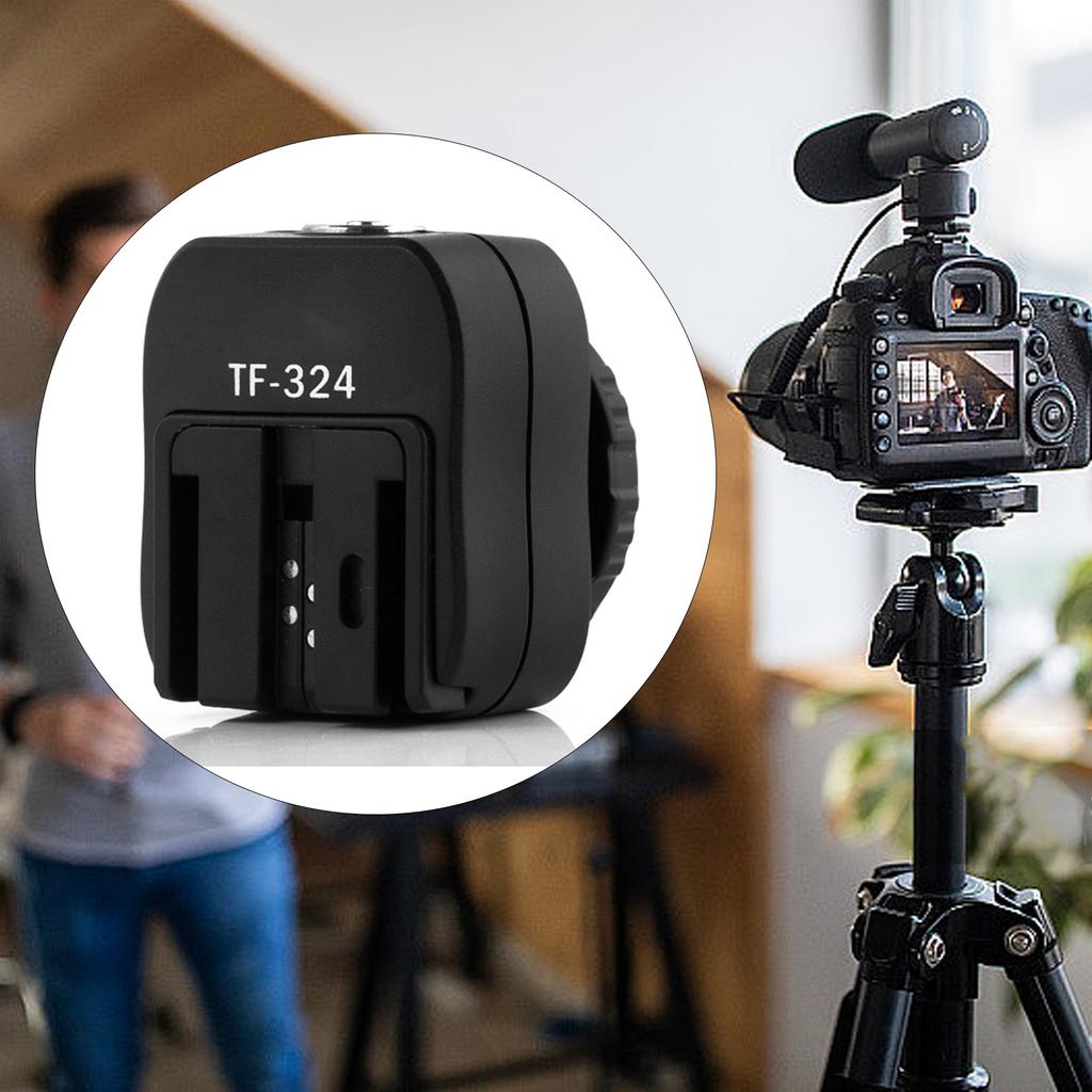 TF324 Blits Sko Synkroniseringsadapter med PC-synkroniseringsport Dedikert Blitsskoadapter Konverter for HLV F58AM F42AM F56AM