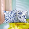 Chinese Style Pattern Throw Pillow Cases Flowers And Birds Painting Soft Cushion Cover For Home Decor Easy To Clean 17.7*17.7in