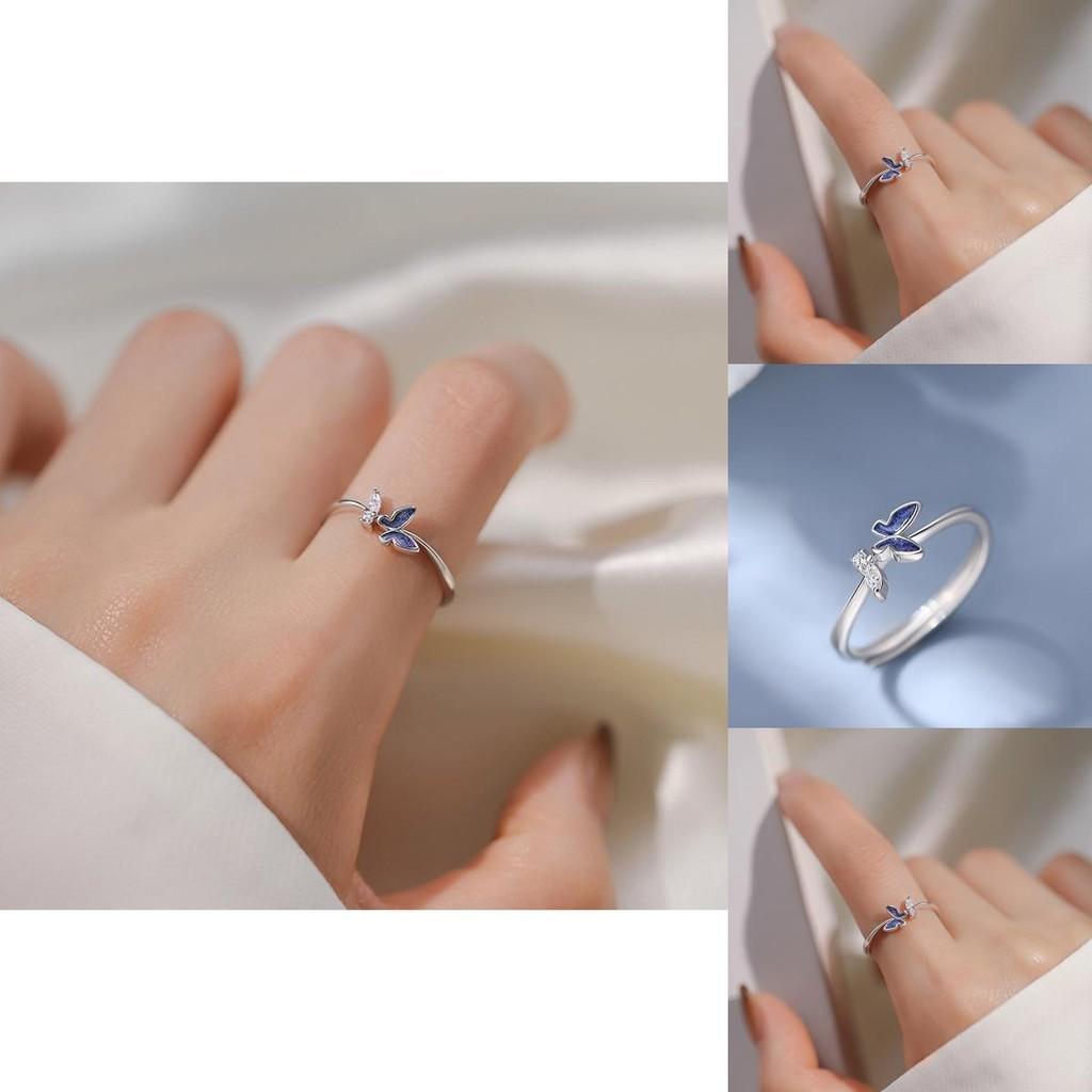 Elegant Korean Butterfly Ring For Women Adjustable Open Ring Chic Minimalist Design