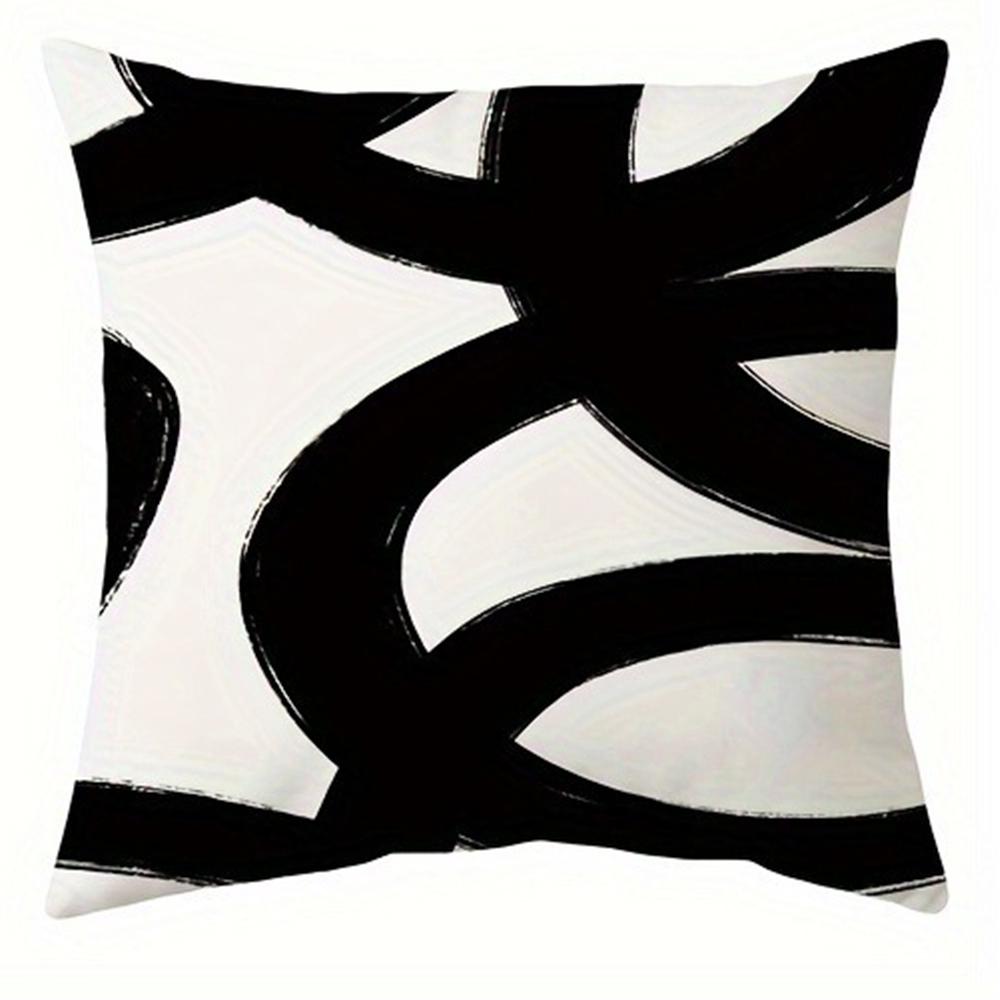 Abstract Simple Black Line Printed Pillowcase Living Room Sofa Chair Cushion Cover Home Room Decoration Without Pillow Core