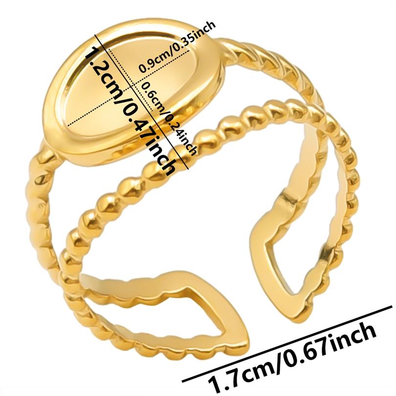 6pcs/lot Gold Plated Stainless Steel Base Rings Settings DIY Blank Knuckle Rings for Women Jewelry Charms Never Fade Wholesale