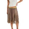 Women Y2k Lace Floral Bloomers Pants Silk Satin Patchwork Ruffles Coquette Half Slip Midi Pants Streetwear