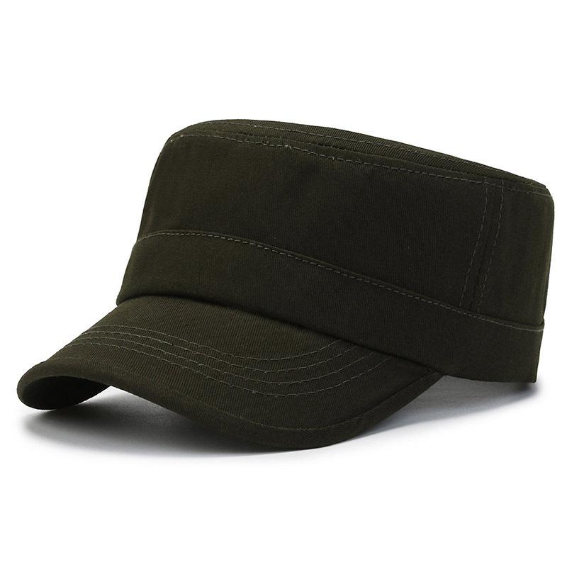 Men's Spring and Autumn New Simple Versatile Light Board Hat Outdoor Military Hat Men's Casual Fashion Flat Top Cap Men