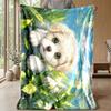 Puppy and Kitten Parade 1 Theme Blanket Lightweight Warm Flannel Blanket Decorative Throw Blanket for Home Decoration