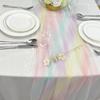 New 75X180CM Table Runner Rainbow Gradient Table Cloth Sheer Mesh Gauze Dining Table Decoration Brithday Party