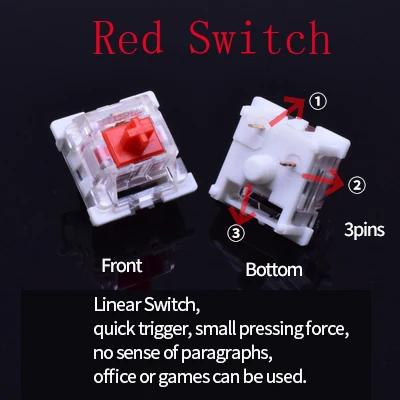 Outemu Switch for Keyboard 3Pin Dustproof Linear Tactile Clicky Silent Switches for MX Mechanical Keyboards Gaming Switch DIY 10pcs