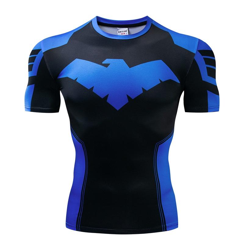 Spiderman Batman Superhero 3d Print Gym Tshirt Men Fitness Tee Compression Tops