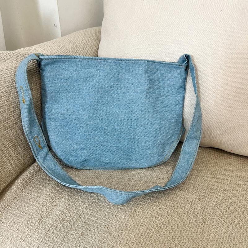 

Cute Casual Unisex Denim Children Bag 2024 Spring Kindergarten Bag Travel світло-синій колір