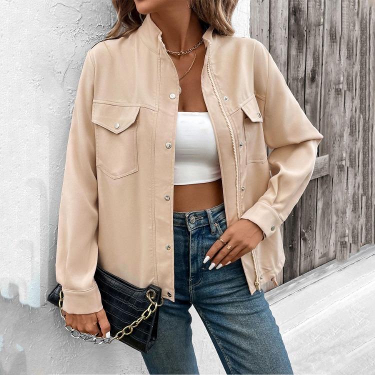 Women's Solid Color Autumn Winter Jacket Coat