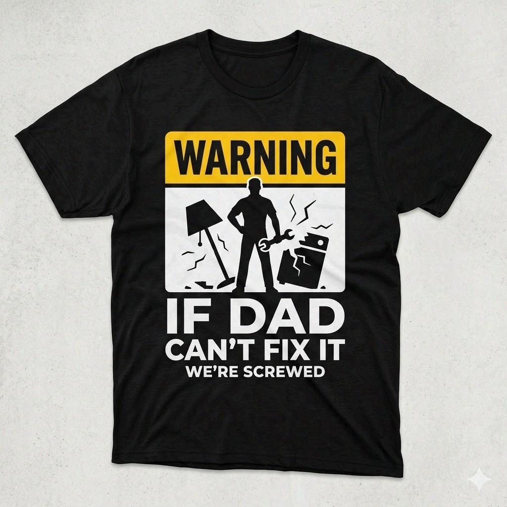 If Dad Cant Fix It Were Screwed Funny Dad Repair Shirt L