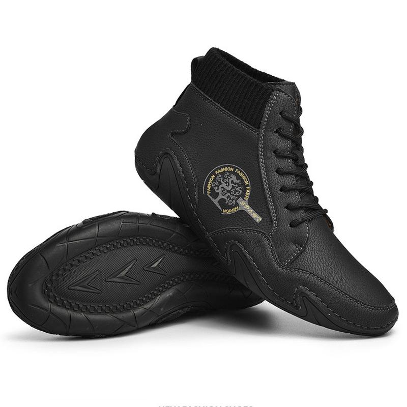 2024 Fashion Men Boots Casual Shoes Leather Boots Men Autumn Winter Snow Outdoor Light Ankle Antislip Warm Zapatos Men Shoes