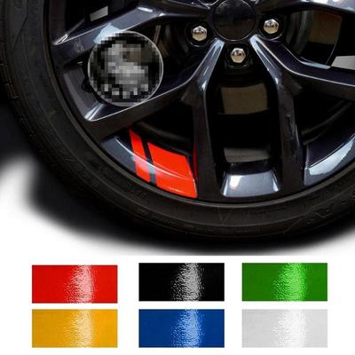 Car Tire Rim Stickers Reflective 6PCS Reflective Car Wheel Rim Decals Decorative Wheel Trim Strip Auto Wheel Reflector Sticker