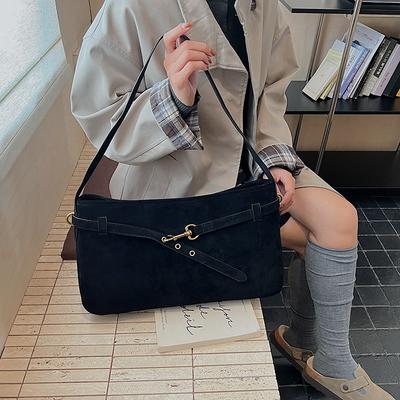 New Retro High-end Simple Commuter Messenger Bag Large Capacity Fashion Underarm Bag Tote Bag