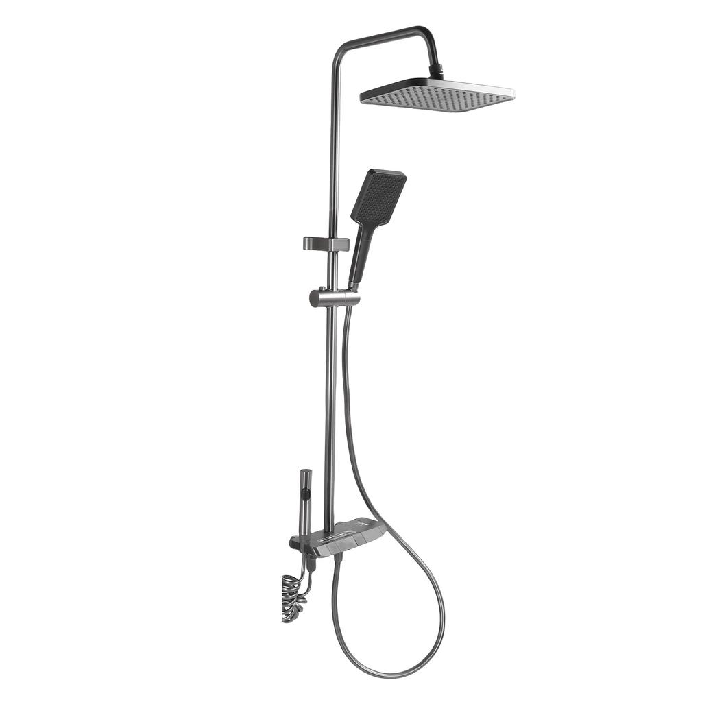 Thermostatic Shower System High Pressure Shower Faucet Set with Rain Shower Head Handheld Shower