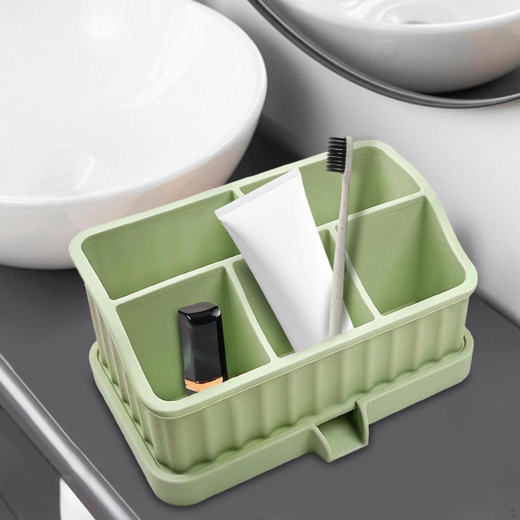 Bathroom Organizer for Electric Toothbrush, Toothpaste, And Soap Dish with Drainage