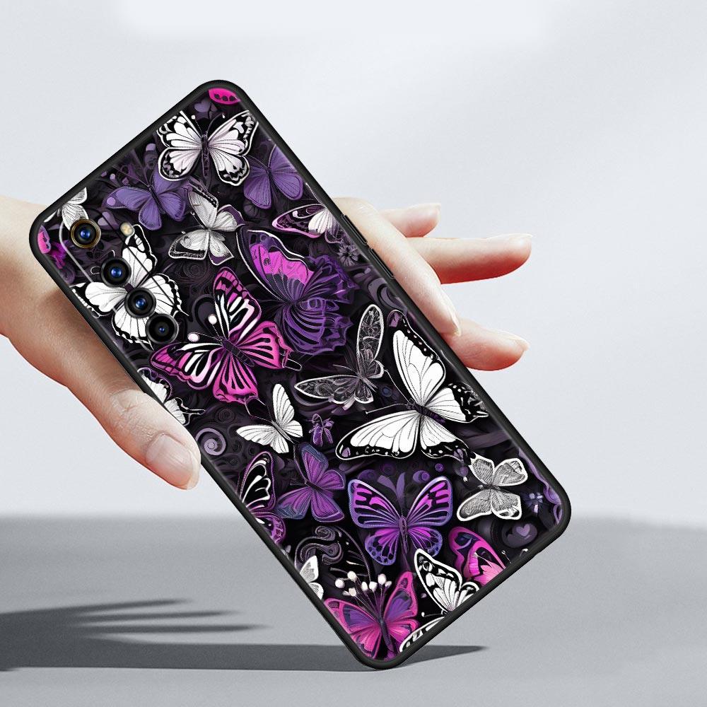 Fashionable Butterfly Flower Pattern Soft TPU For Realme 13 12 11 10 9 Pro Plus GT3 GT2 C21 C25 C35 C53 C55 C67 Pro Phone Case