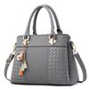 Women's PU Faux Leather Crossbody Handbag For Work Elegant Classic Chic Vintage Lady,Grey