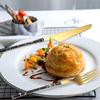 Golden Stainless Steel Cutlery Set Four-piece Plastic Handle Household Knife Fork and Spoon Creative Kitchen Hotel Supplies.