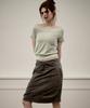 KITTY POTTERY Sheer Off-Shoulder Short-Sleeve T-Shirt [Ice Lime]