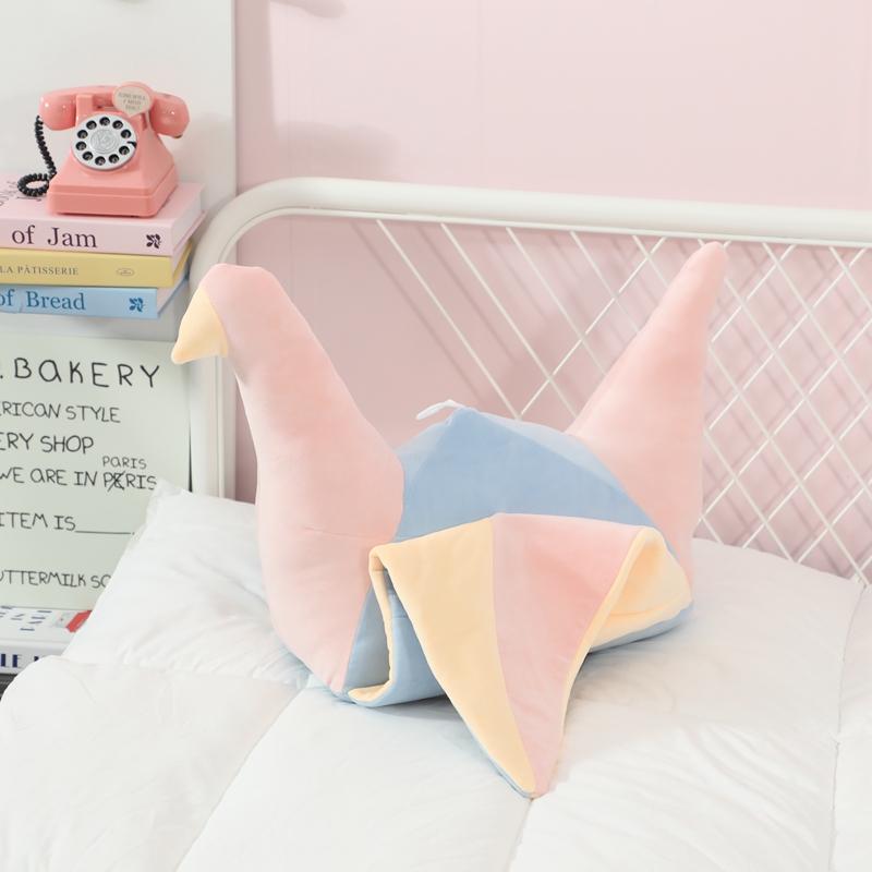 

Thousand Paper Crane Pillow Gentle Stuffed Plush Playthings Plushies Animal Doll Best Wishes Gifts Sofa Hugging Pillow Designed For Home Decors 22x22cm розовый