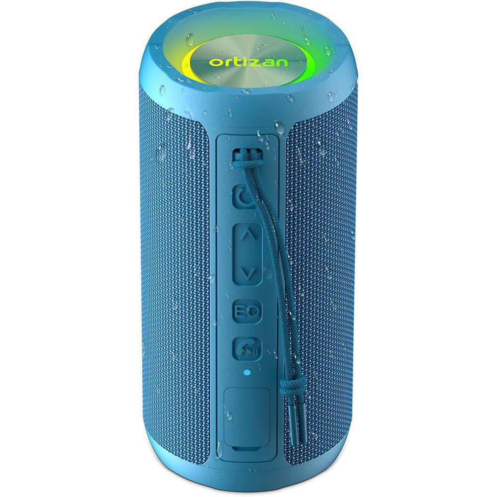 Ortizan X10 Bluetooth Speaker Enhanced Bass Portable Speaker with TF Card Slot 30H Playtime IPX7 Waterproof Speaker for Camping
