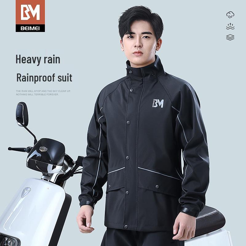 Pánský nepromokavý reflexní motocyklový pláštěnkový set a kalhoty