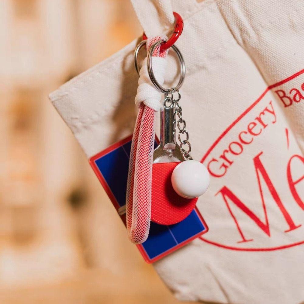 Shuttlecock Sports Badminton Keychain Bag Hanging Table Tennis Keyring  Sport Fans