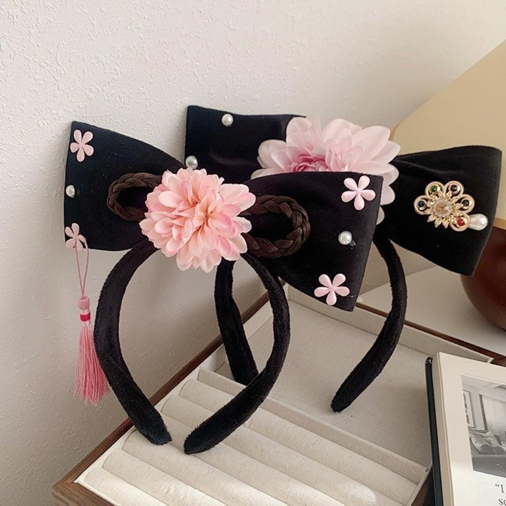 Pearl Hanfu Hair Hoop Cloth Chinese Style Headband Traditional Ancient Style Headwear  Festival