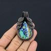 Abalone Shell 999 Copper Wire Wrapped Pendant, Handmade Gemstone Pendant Jewelry, Gifts For Wife Brand New Pendant
