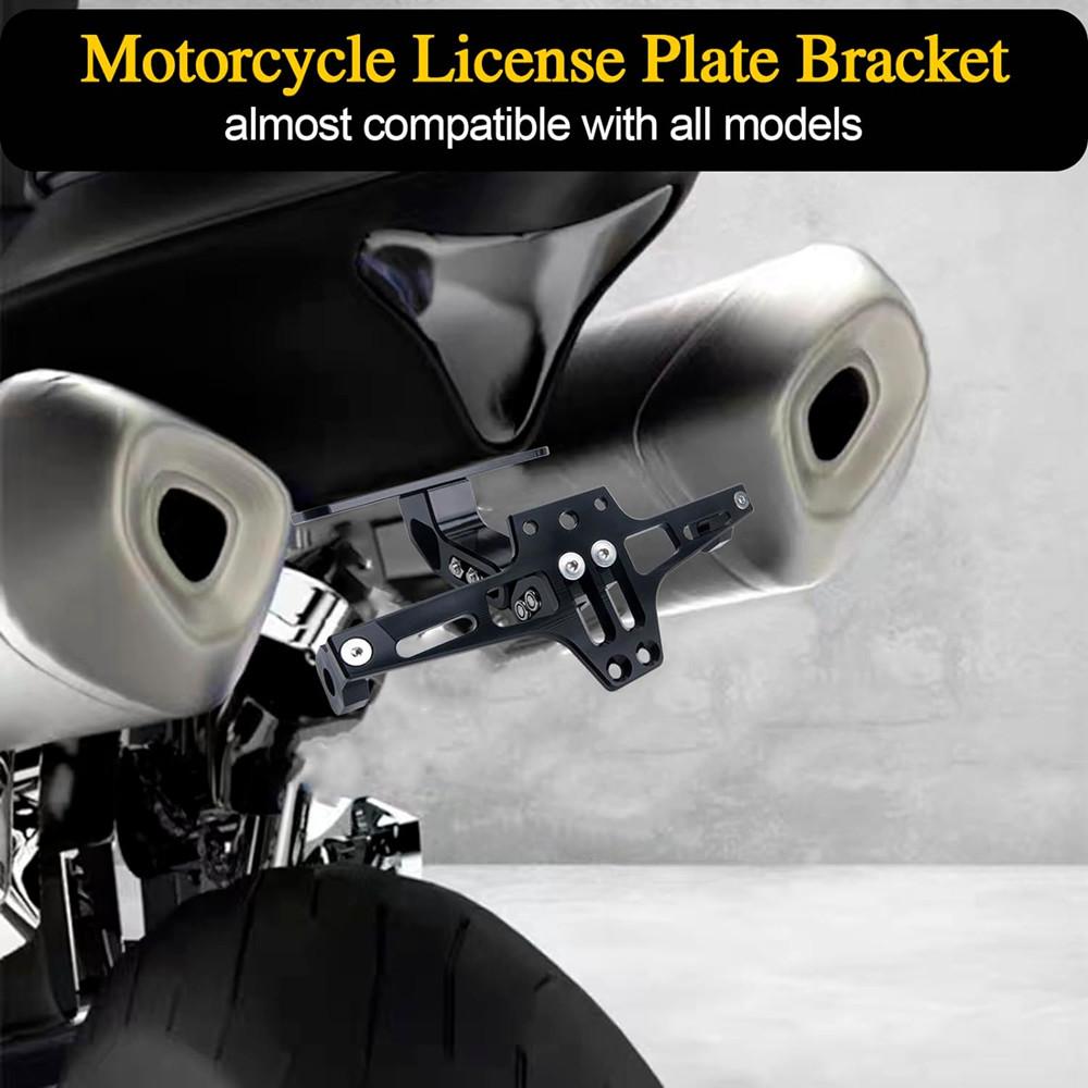 Adjustable Motorcycle License Number Plate Bracket Rear Turn Signal Lamp Holder Universal Motorbike Fender Eliminator Kits