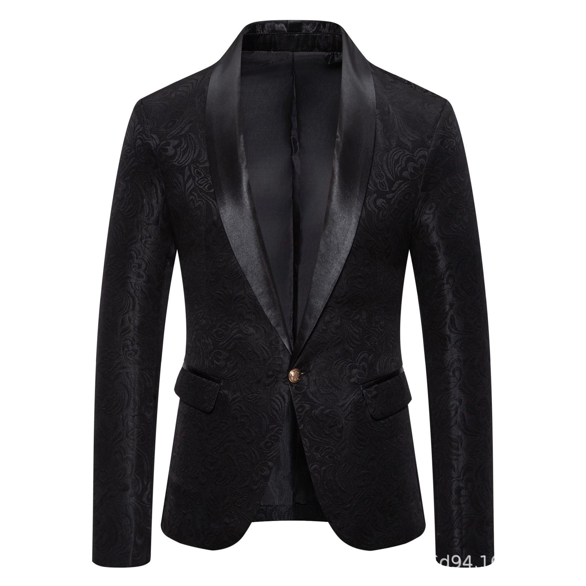 

Европейские мужские повседневные и деловые костюмы: Варианты шафера и ведущего из жаккарда. L чёрный