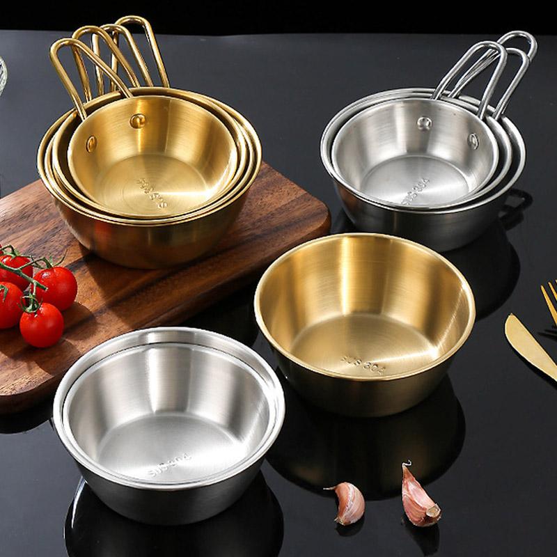 304 Nerezová miska na korejskou kuchyni pro domácnost s rukojetí Misky na rýžové víno Omáčka Kořenící pokrm Servírování jídla Kuchyňské nádobí
