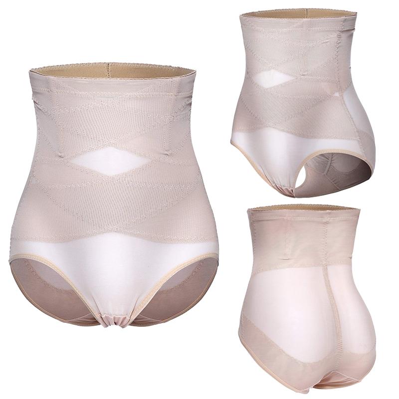 Женские Трусы с Высокой Талией Контролем Живота Подтяжкой Ягодиц Пояс-Тренажер Корректор Фигуры Шорты-Боксеры Утягивающее Белье XXL телесный