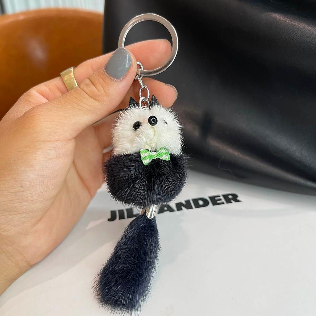 Bag Charm Girls Fashion Gift Mink Fur Doll Plush Pendant Accessories Hanfmade Jewelry Little Fox Phone Bag Pendant