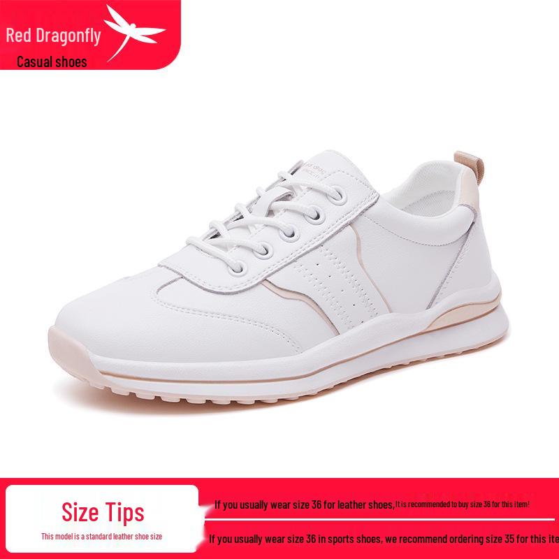 Red Dragonfly 2024 Spring Women s Versatile White Casual, Comfortable Travel Sports Flat Shoes 35