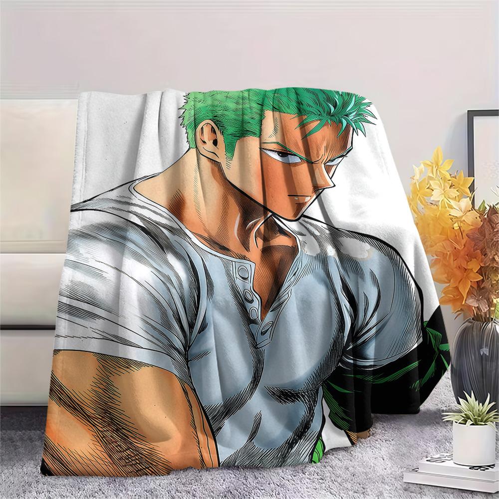 1PC Roronoa Zoro Patterned Flannel Blanket Suitable For All Seasons For Home Decor Warmth And Comfort Gifts Holiday Present